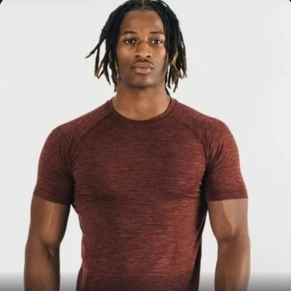 Alphalete Hero Seamless Tee Short Sleeve in Sparrow Crew Neck Shirt - Picture 2 of 3